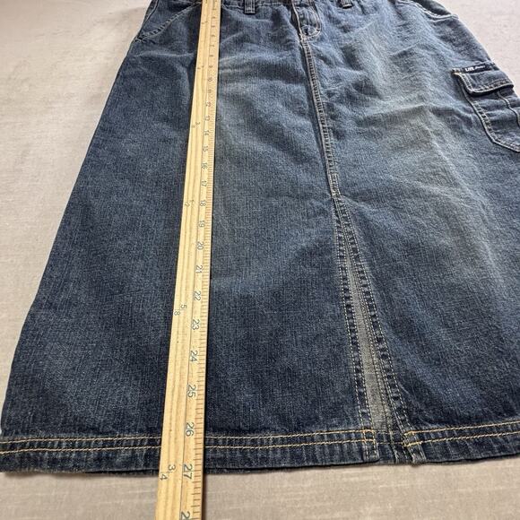 VTG Unionbay 90s Y2K Denim Midi Jean Skirt Cargo Pocket Sz 15 Blue Grunge Retro - Picture 9 of 9